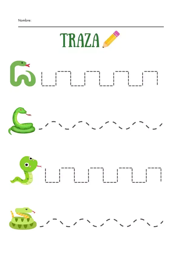 Fichas de serpientes para escribir 3