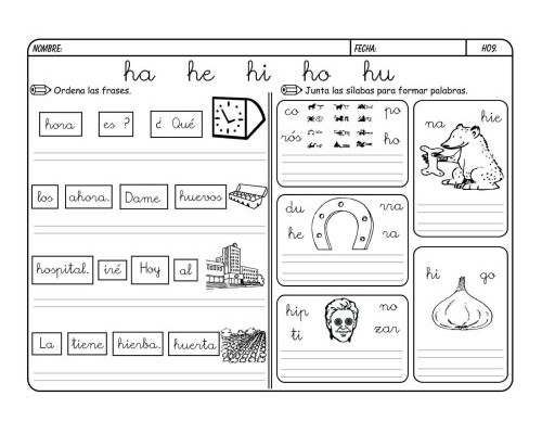 Fichas de la H para imprimir 1