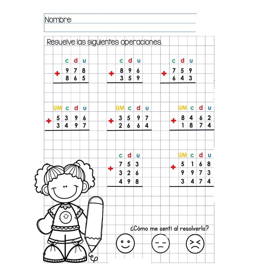 Ejemplos de ejercicios de sumas, restas, multiplicación y división 3