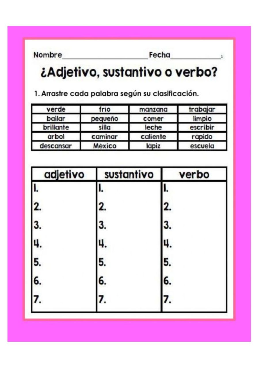 Ficha de adjetivos lengua 2