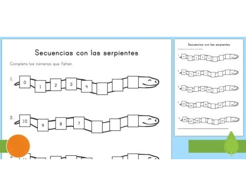 Fichas de serpientes para escribir 1