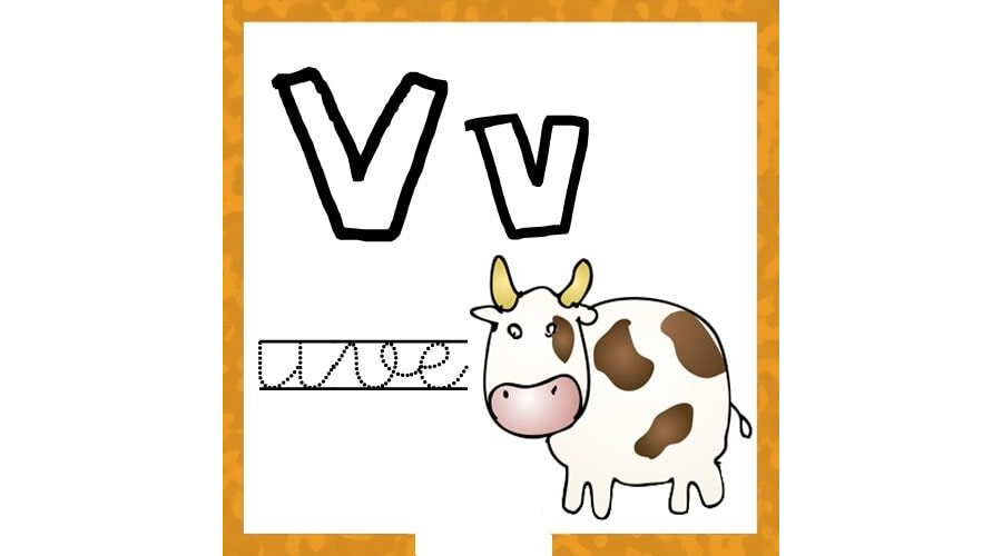 Fichas de la V para colorear 3