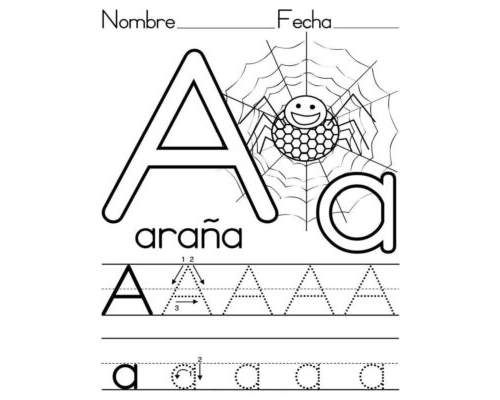 Fichas de la A para colorear 3