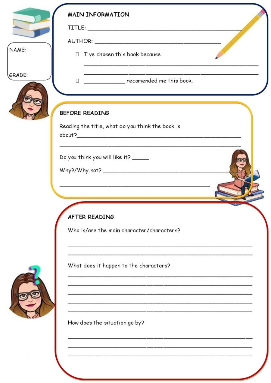 Fichas de lectoescritura y escritura creativa en inglés 1