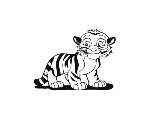 Fichas de tigres para colorear 1