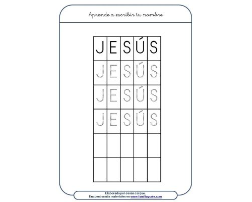 Fichas de Jesús para escribir 2