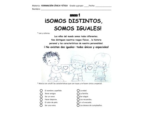 Fichas para educar en igualdad de género