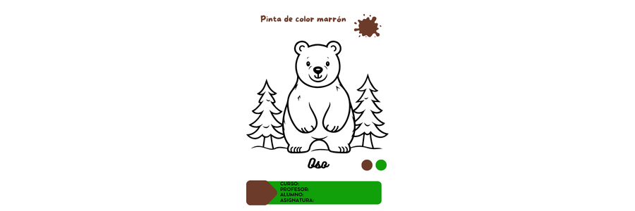 Fichas de color marrón para colorear 1