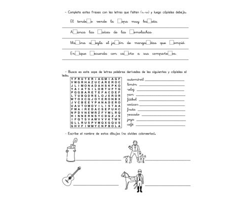 Fichas de repaso 3 primaria