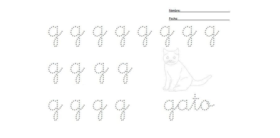 Fichas de la g minúscula 1