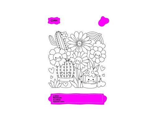 Fichas de color magenta para colorear 1