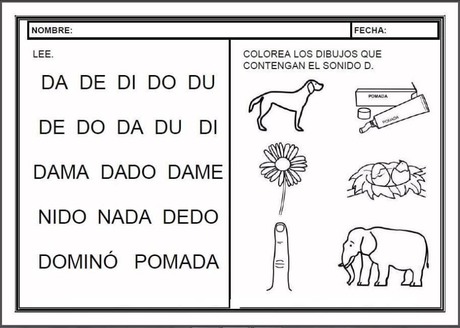 Fichas de la D mayúscula 3