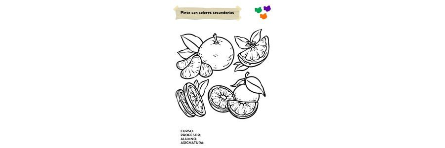 Fichas de colores secundarios para colorear 1