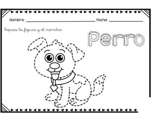 Fichas de perros para escribir 2
