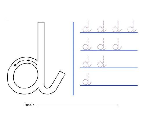Fichas de la d minúscula 1