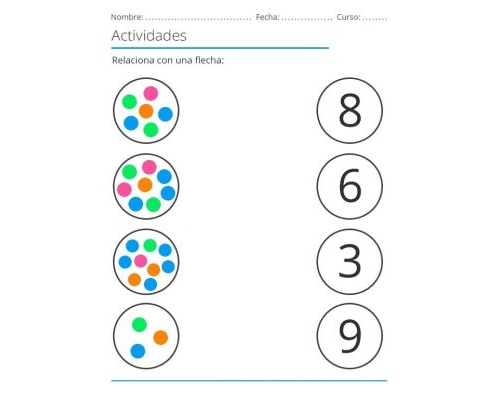 Inicio del aprendizaje de los números y las fichas en educación infantil 2