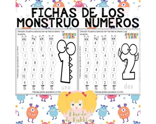 Fichas de colores para actividades de matemáticas y números 3