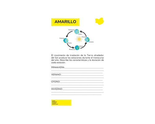 Fichas de color amarillo para escribir 2