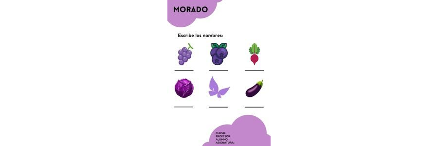 Fichas de color morado para escribir 3