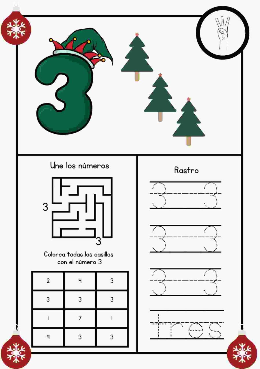 Fichas de navidad para matemáticas 3