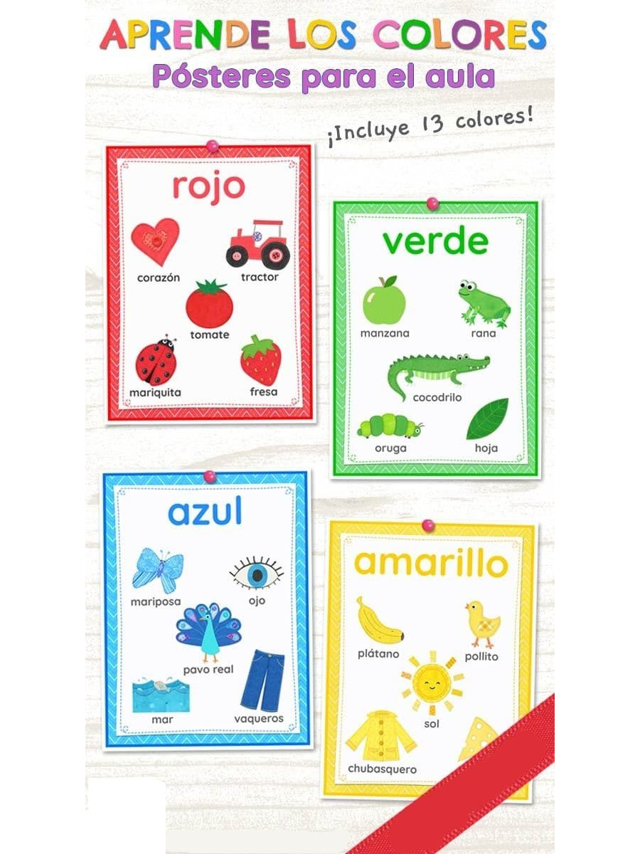 Aprendiendo los colores con tarjetas y fichas de colores para preescolar 1