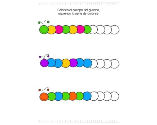Fichas de gusanos para escribir 2