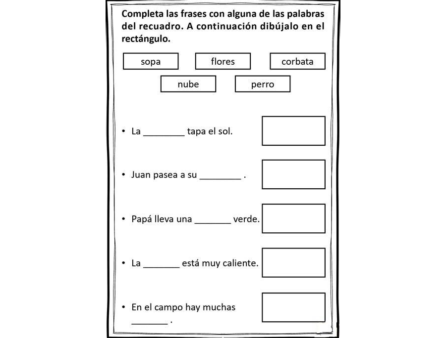 Oraciones para completar 1