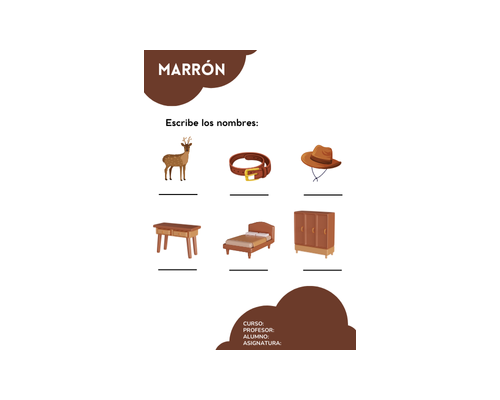 Fichas de color marrón para escribir 3