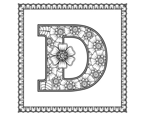 Fichas de la D para colorear 2