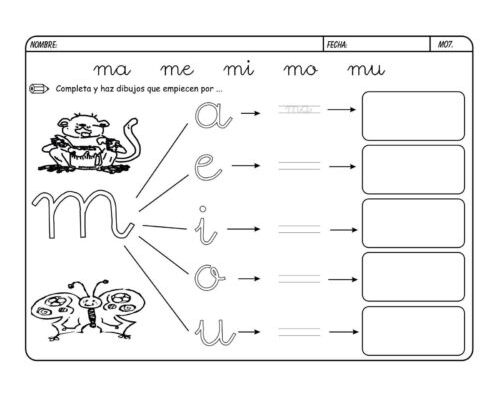 Fichas de la M para imprimir 2
