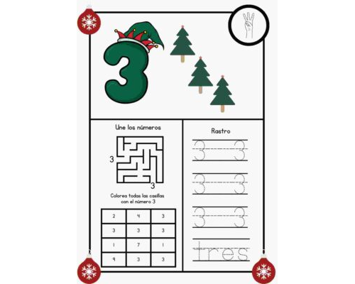 Fichas de navidad para matemáticas 3