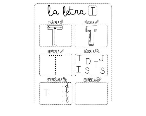 Fichas de la t minúscula 2