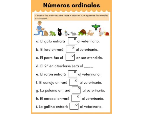 Fichas de números ordinales