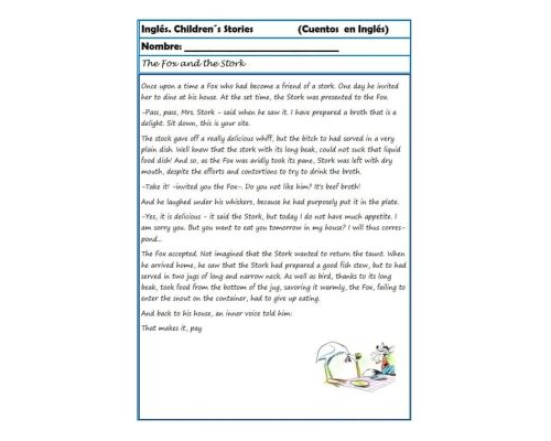 Cuentos y actividades de comprensión lectora en inglés 3