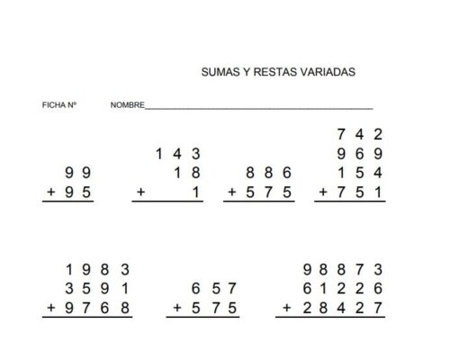 Sumas y restas 3