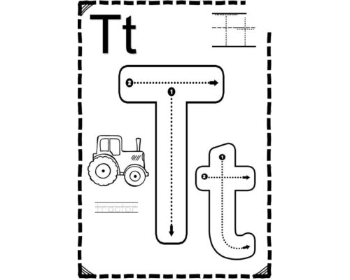 Fichas de la T para colorear 2