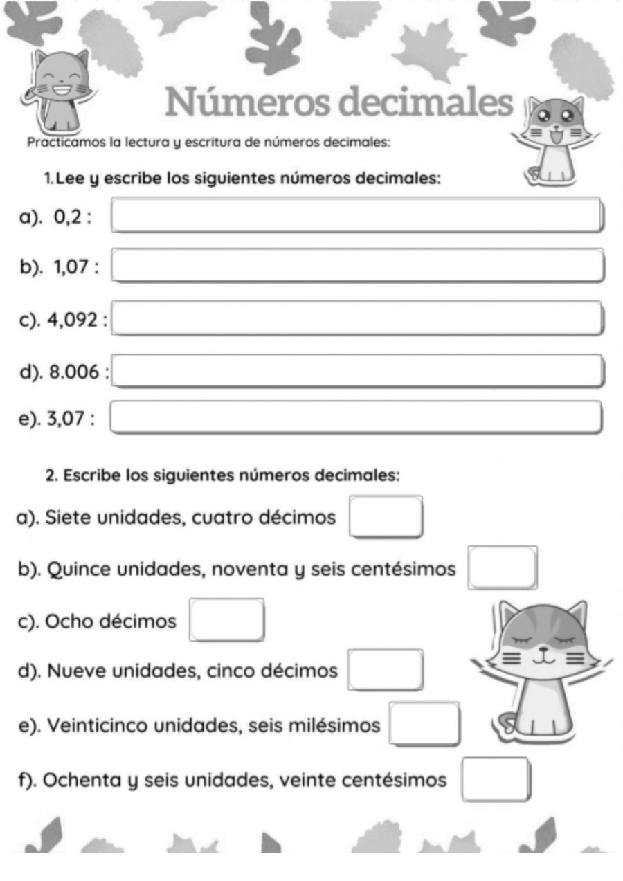 Fichas de Matemáticas 4 Primaria Numeros 3