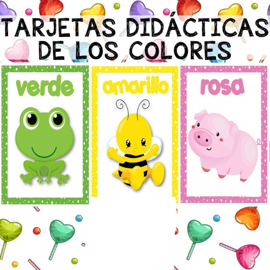 Aprendiendo los colores con tarjetas y fichas de colores para preescolar 3