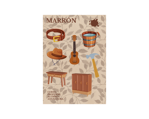 Fichas de color marrón para imprimir 1