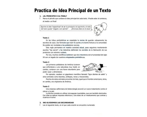 Identificación de ideas principales, interrogantes y términos desconocidos 2