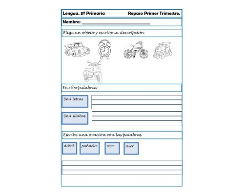 Fichas de repaso 3 primaria de repaso para lectoescritura 3
