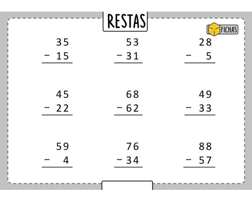 Ejercicios de restas con llevadas en diferentes niveles 1