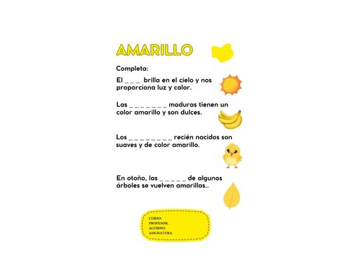 Fichas de color amarillo para escribir 1
