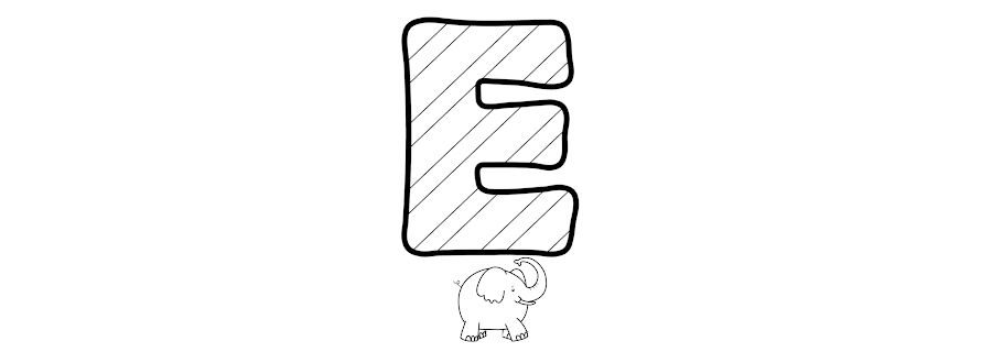 Fichas de la E para colorear 2