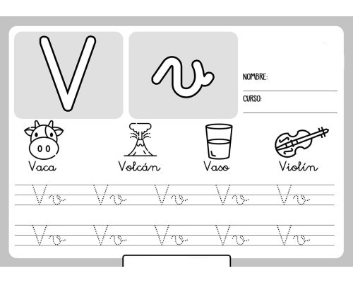 Fichas de la V para imprimir 3