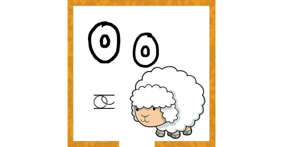 Fichas de la O para colorear 2