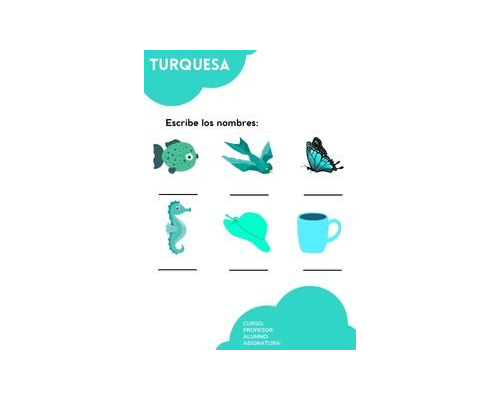 Fichas de color turquesa para escribir 3