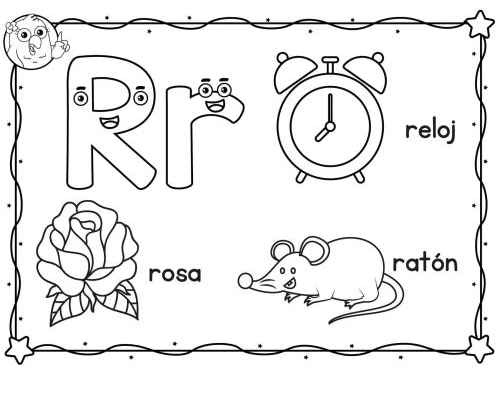 fichas de la R para colorear 2