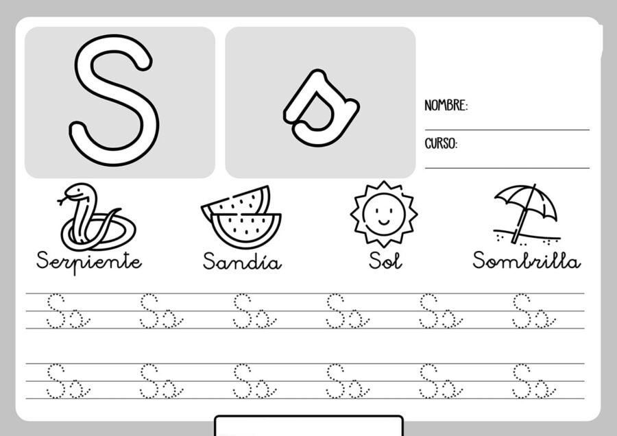 Fichas de la S para imprimir 1