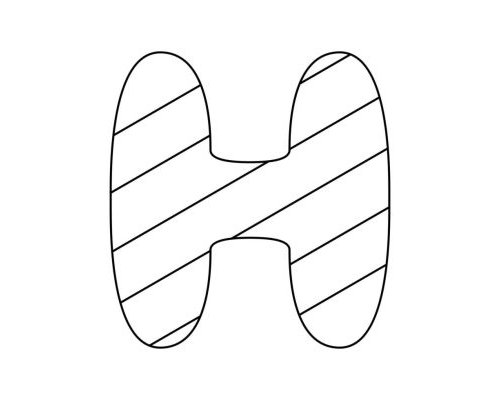 Fichas de la H para colorear 3